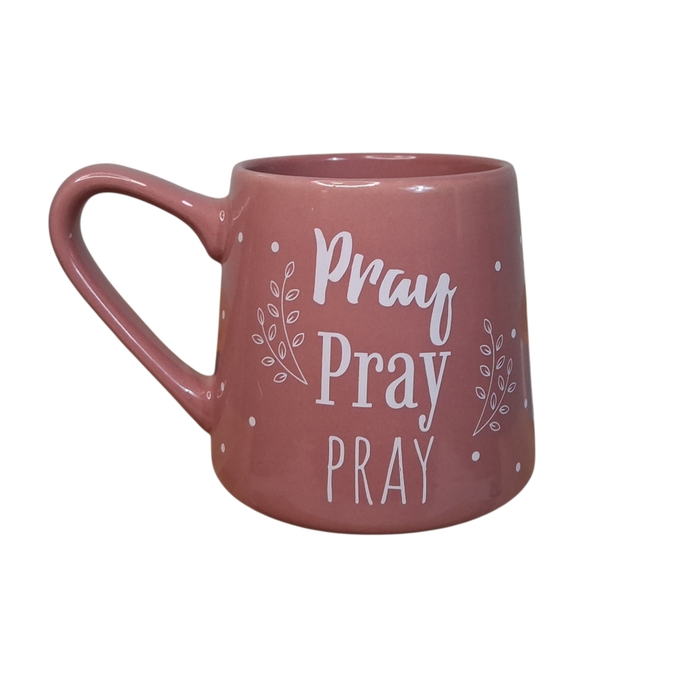 “ Pray Pray Pray ” | Thyme & Table | Mauve Pink Stoneware Mug